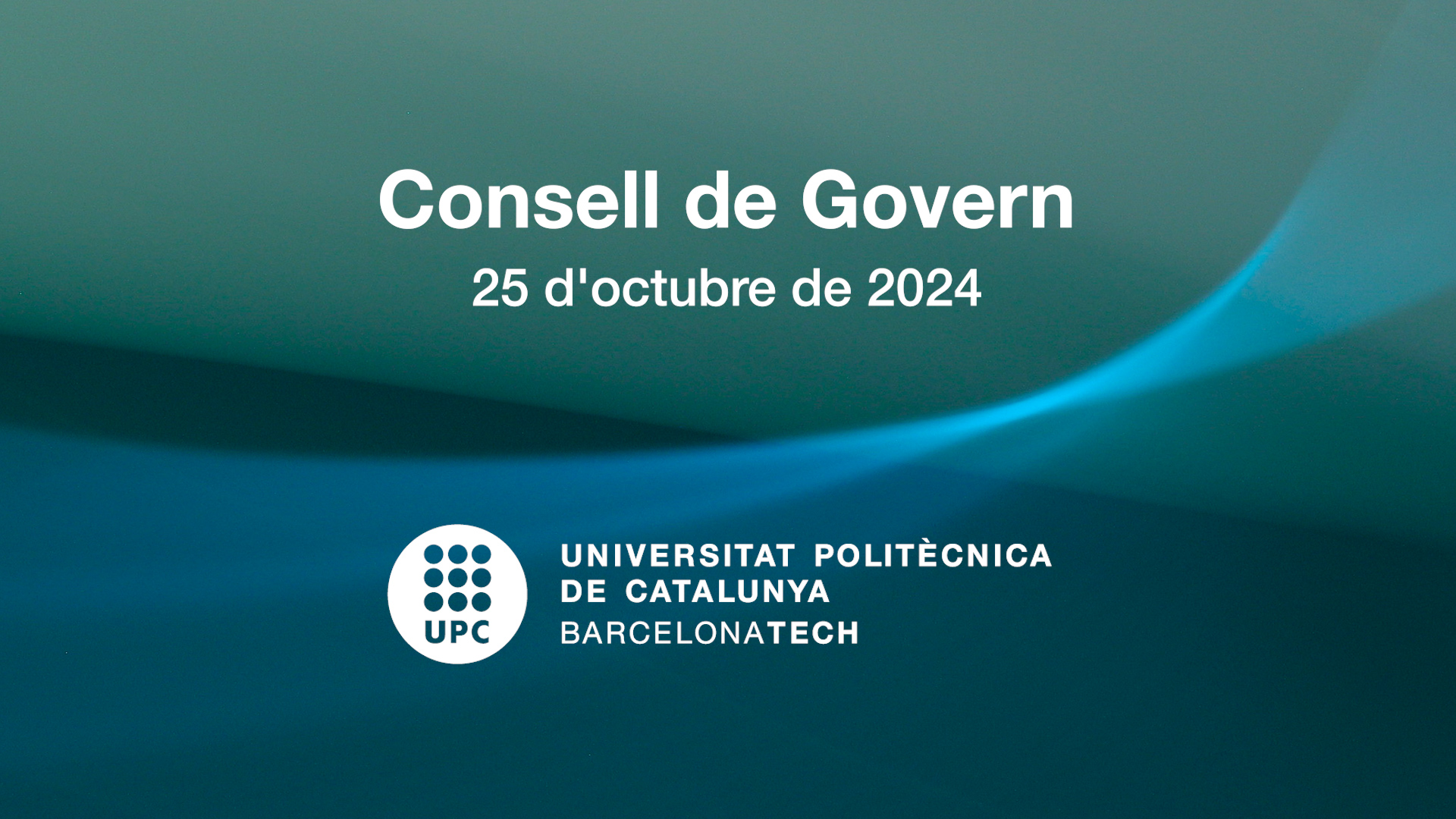 Consell de Govern del 25 d'octubre de 2024